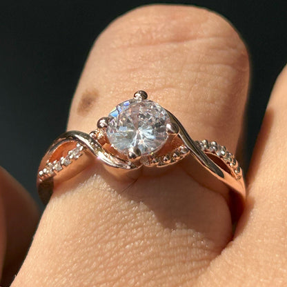 Rose Gold Ring - Silver Promise Ring