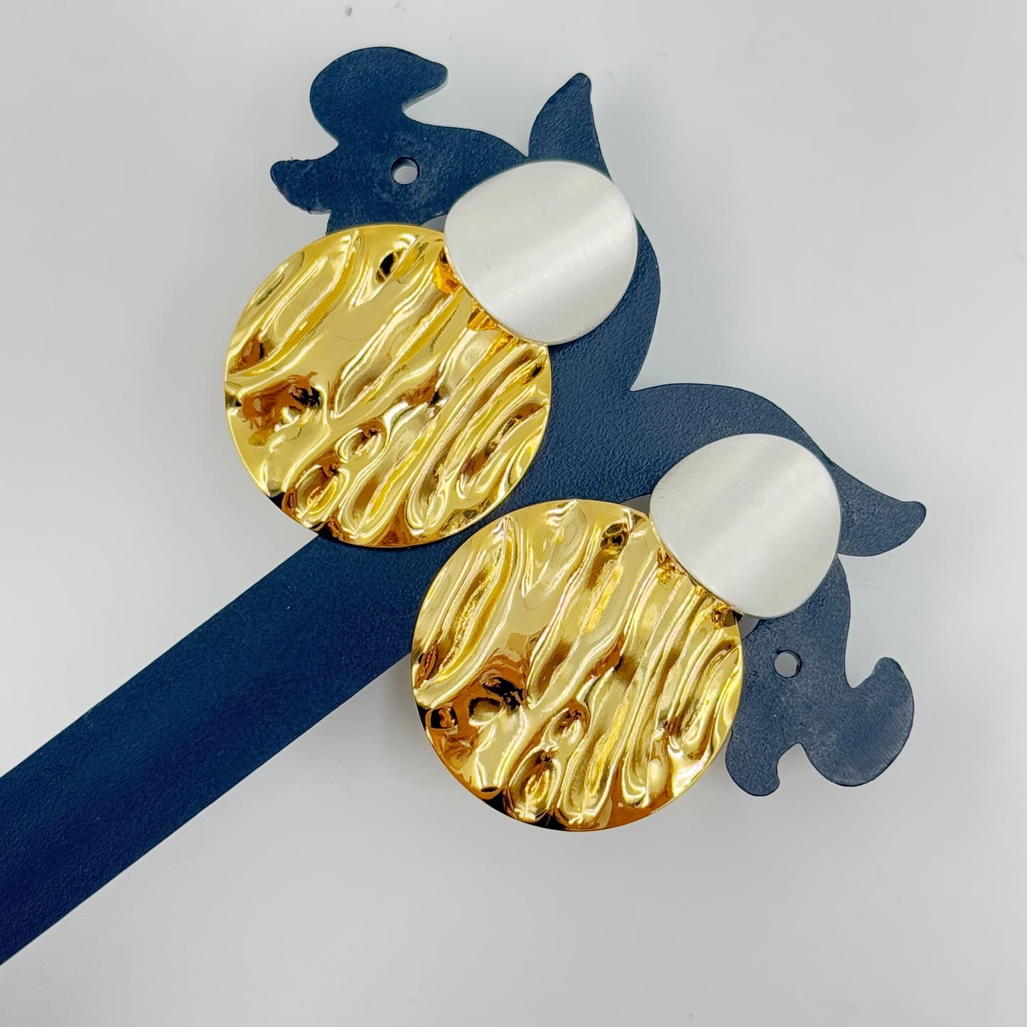 18K Gold Plated Two tone dangle earrings