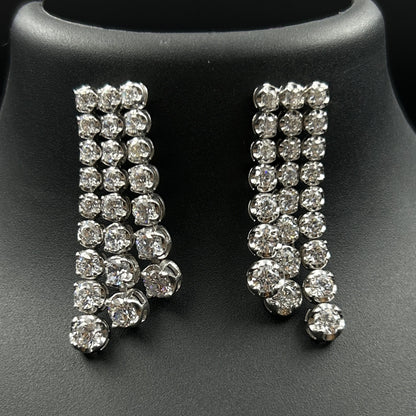 Silver Solitaire Necklace Set with Earrings