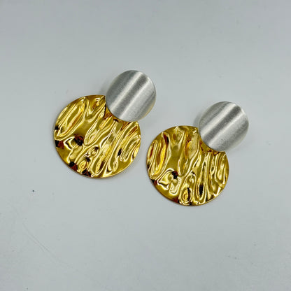 18K Gold Plated Two tone dangle earrings
