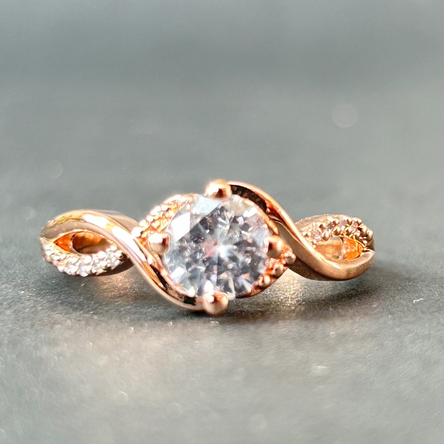 Rose Gold Ring - Silver Promise Ring