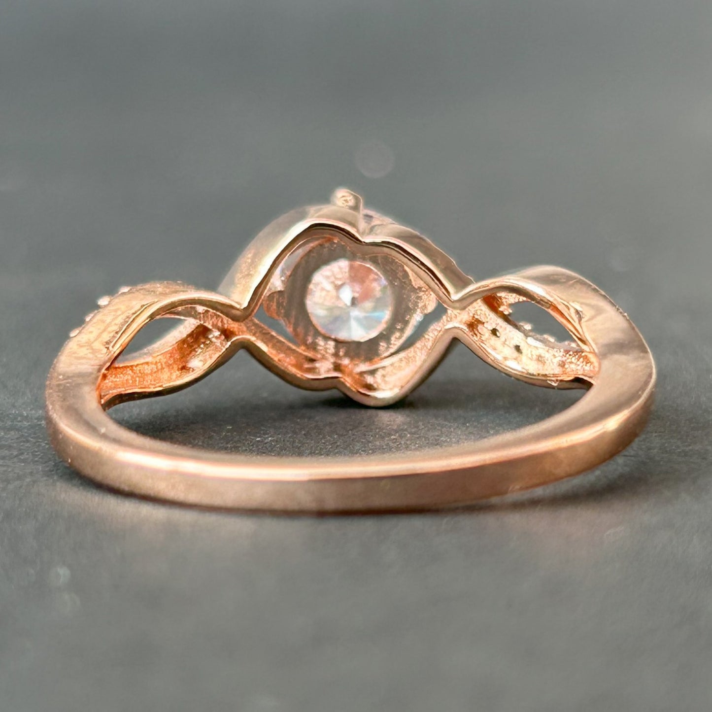 Rose Gold Ring - Silver Promise Ring