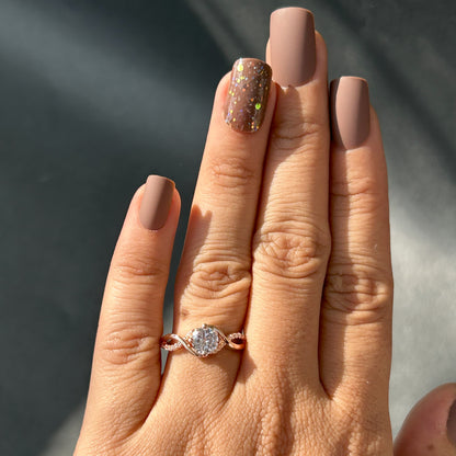 Rose Gold Ring - Silver Promise Ring