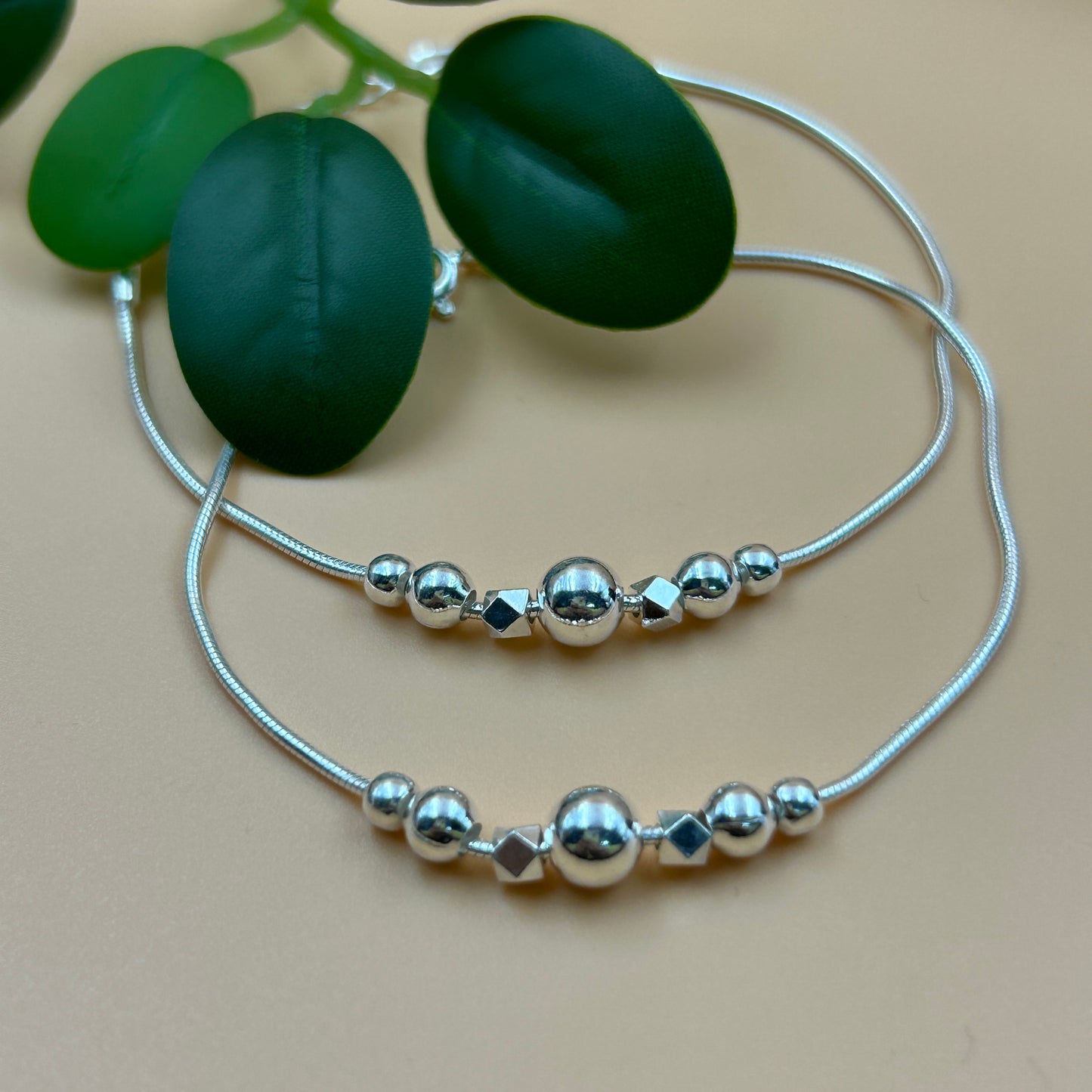 925 Silver Baby Anklet - Baby Payal 6.5"