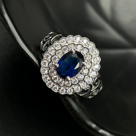 Blue Sapphire Women's Cocktail Ring