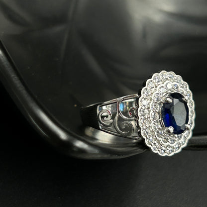 Blue Sapphire Women's Cocktail Ring