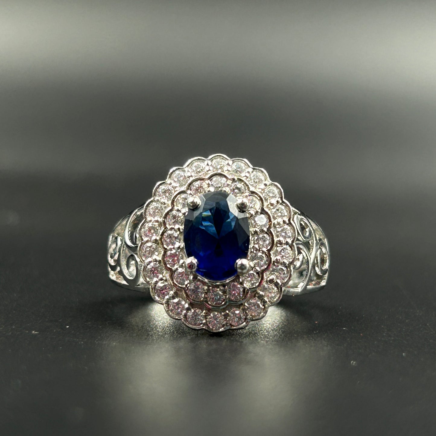 Blue Sapphire Women's Cocktail Ring