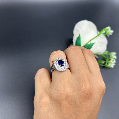 Blue Sapphire Women's Cocktail Ring