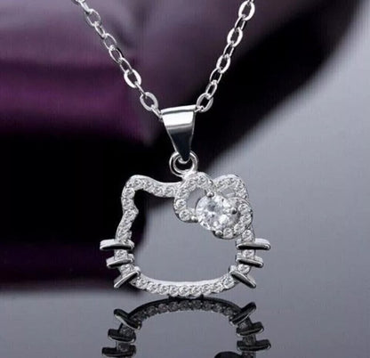 KITTY Face Pendant - Pure Silver