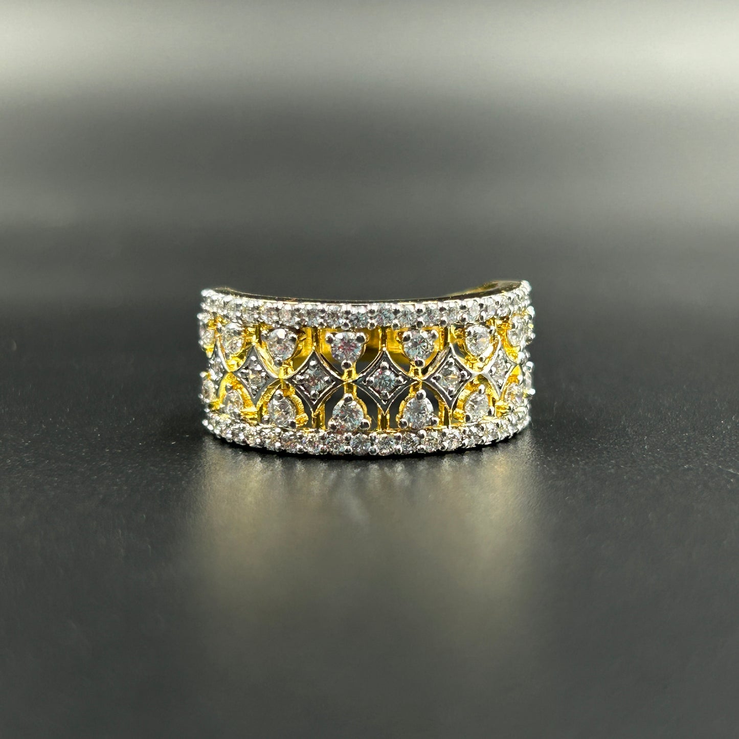 925 Silver Ring - Yellow Gold