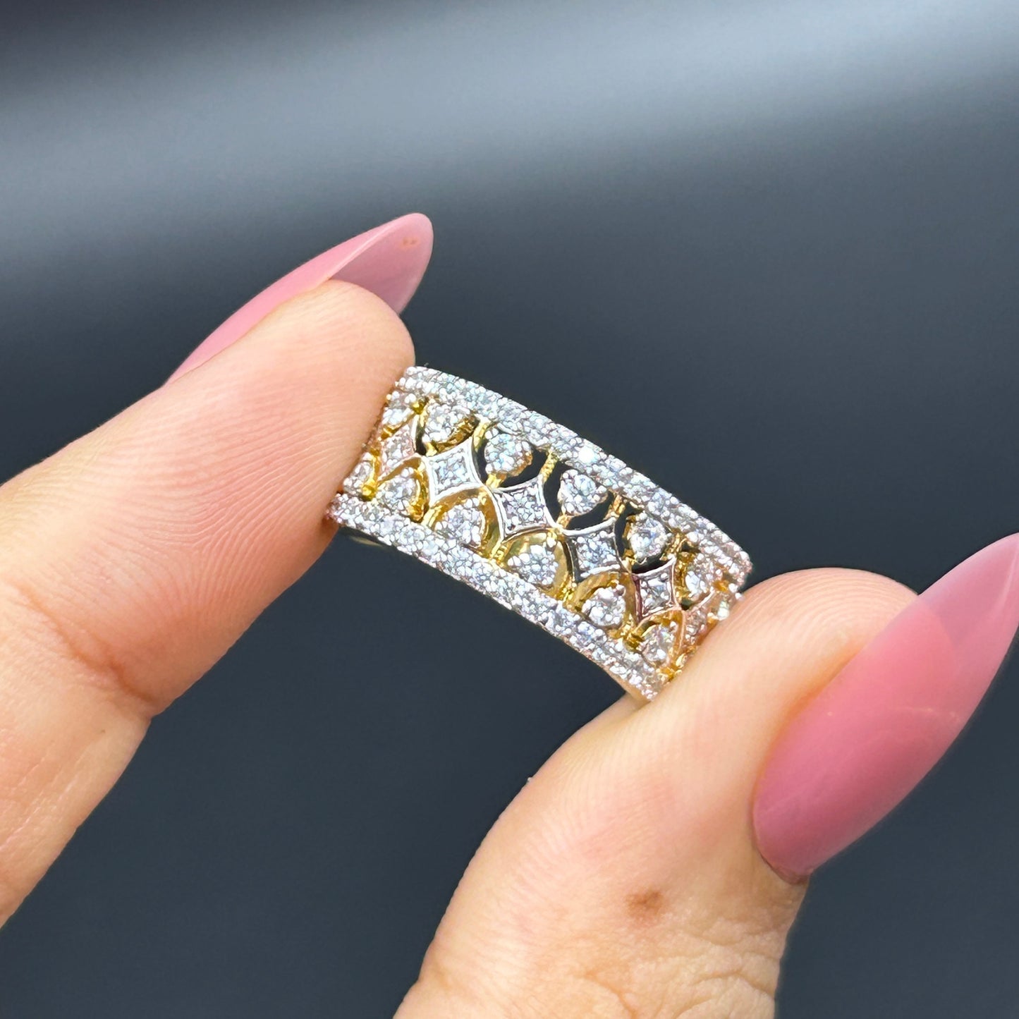 925 Silver Ring - Yellow Gold