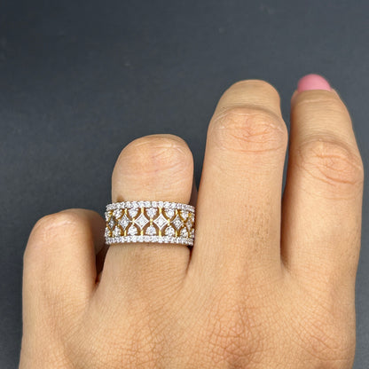 925 Silver Ring - Yellow Gold