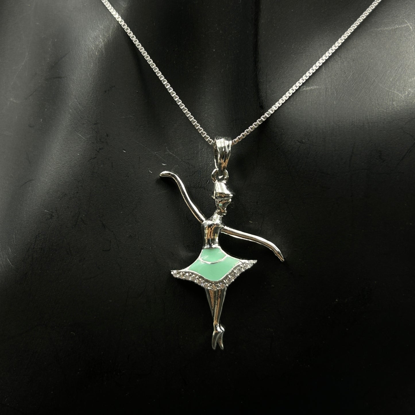 925 Silver Dancing Doll Pendant and Chain