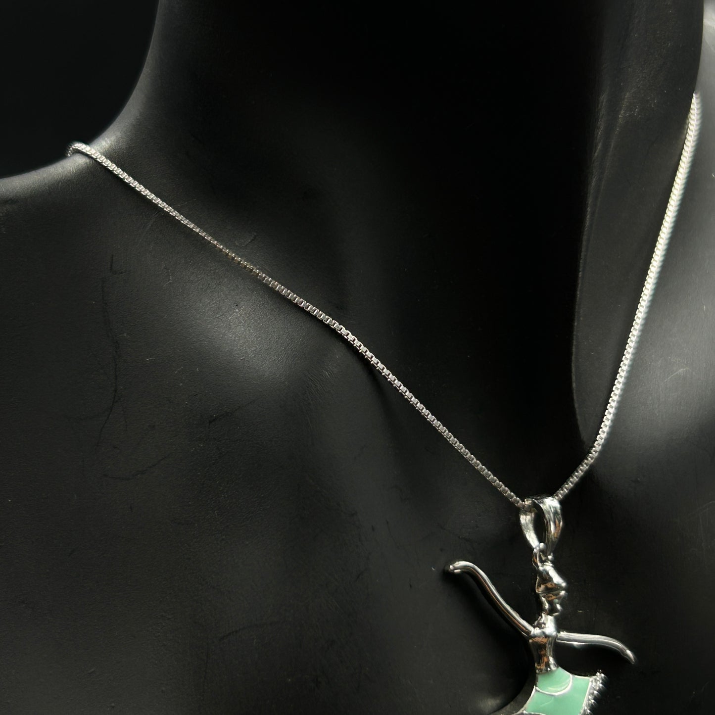 925 Silver Dancing Doll Pendant and Chain
