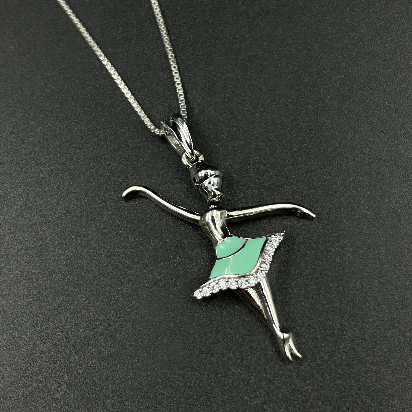 925 Silver Dancing Doll Pendant and Chain