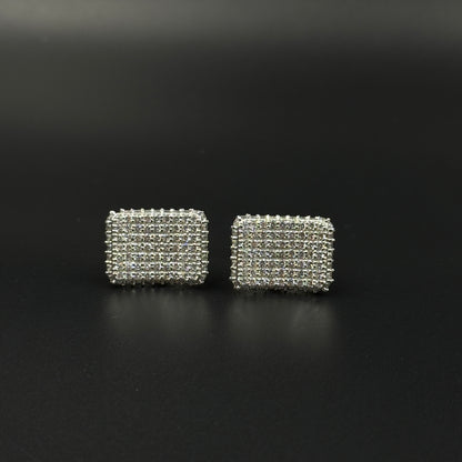 925 Sterling Silver Cufflink - White Gold Plating