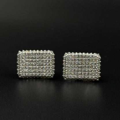 925 Sterling Silver Cufflink - White Gold Plating