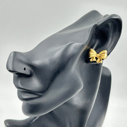 18K yellow Gold Plated Minimal BOW earrings