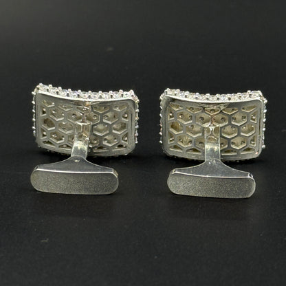 925 Sterling Silver Cufflink - White Gold Plating