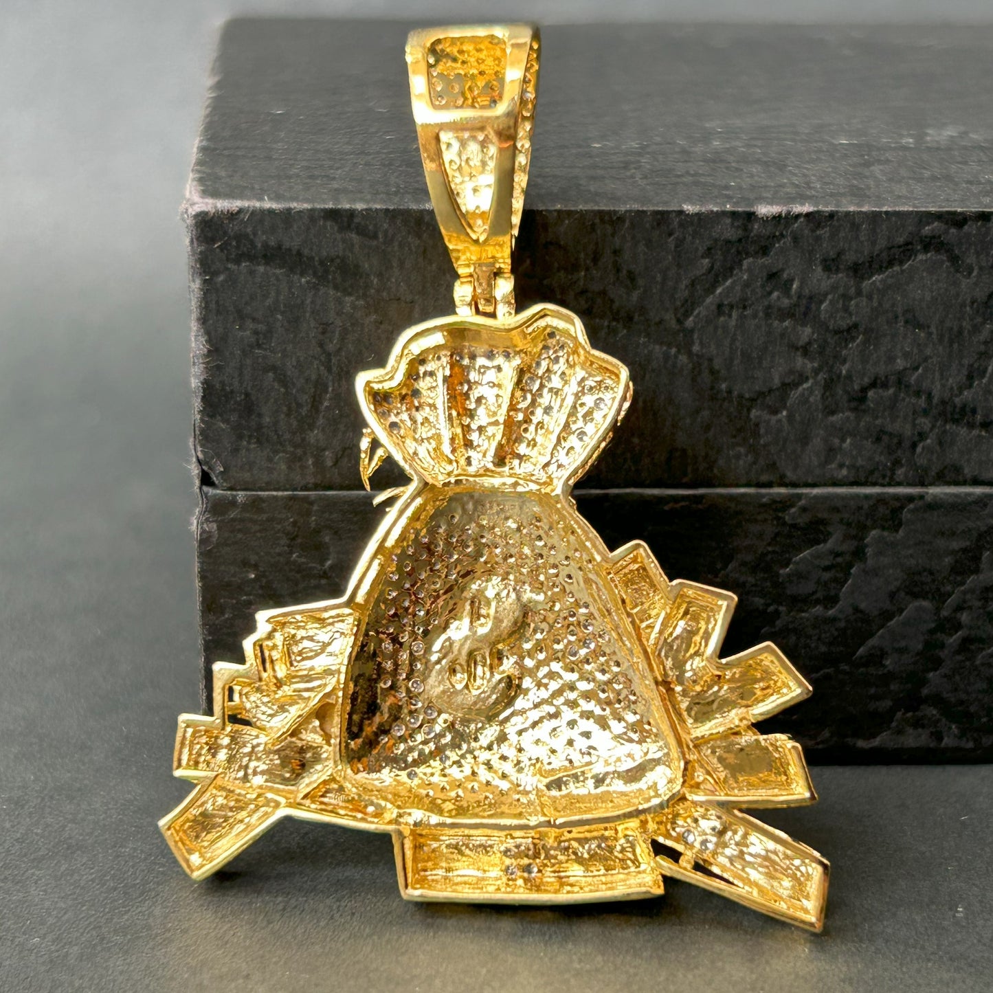 Money Bag Pendant - Silver Pendant Yellow
