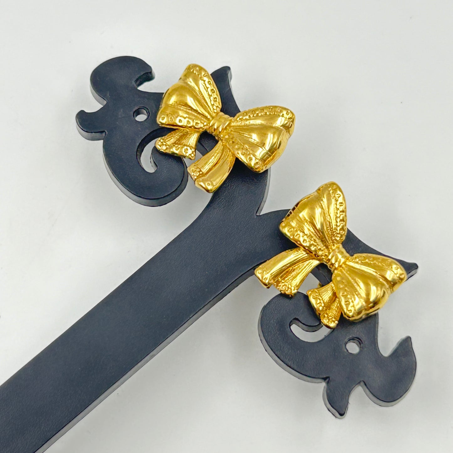 18K yellow Gold Plated Minimal BOW earrings