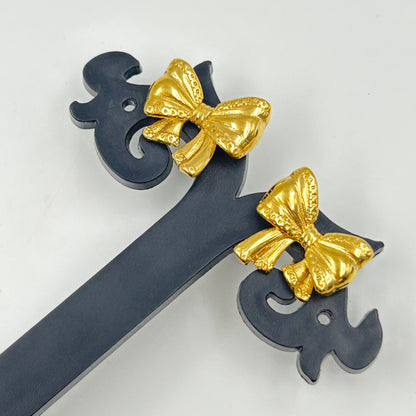18K yellow Gold Plated Minimal BOW earrings