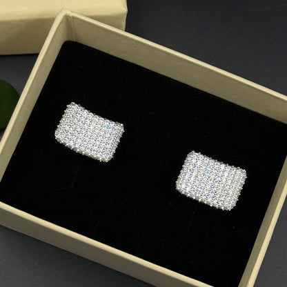 925 Sterling Silver Cufflink - White Gold Plating