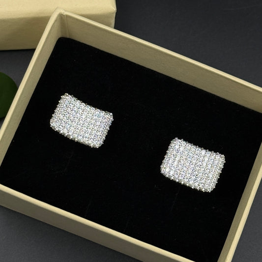 925 Sterling Silver Cufflink - White Gold Plating