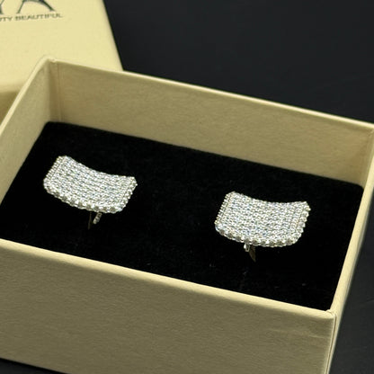925 Sterling Silver Cufflink - White Gold Plating