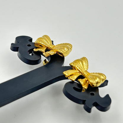 18K yellow Gold Plated Minimal BOW earrings