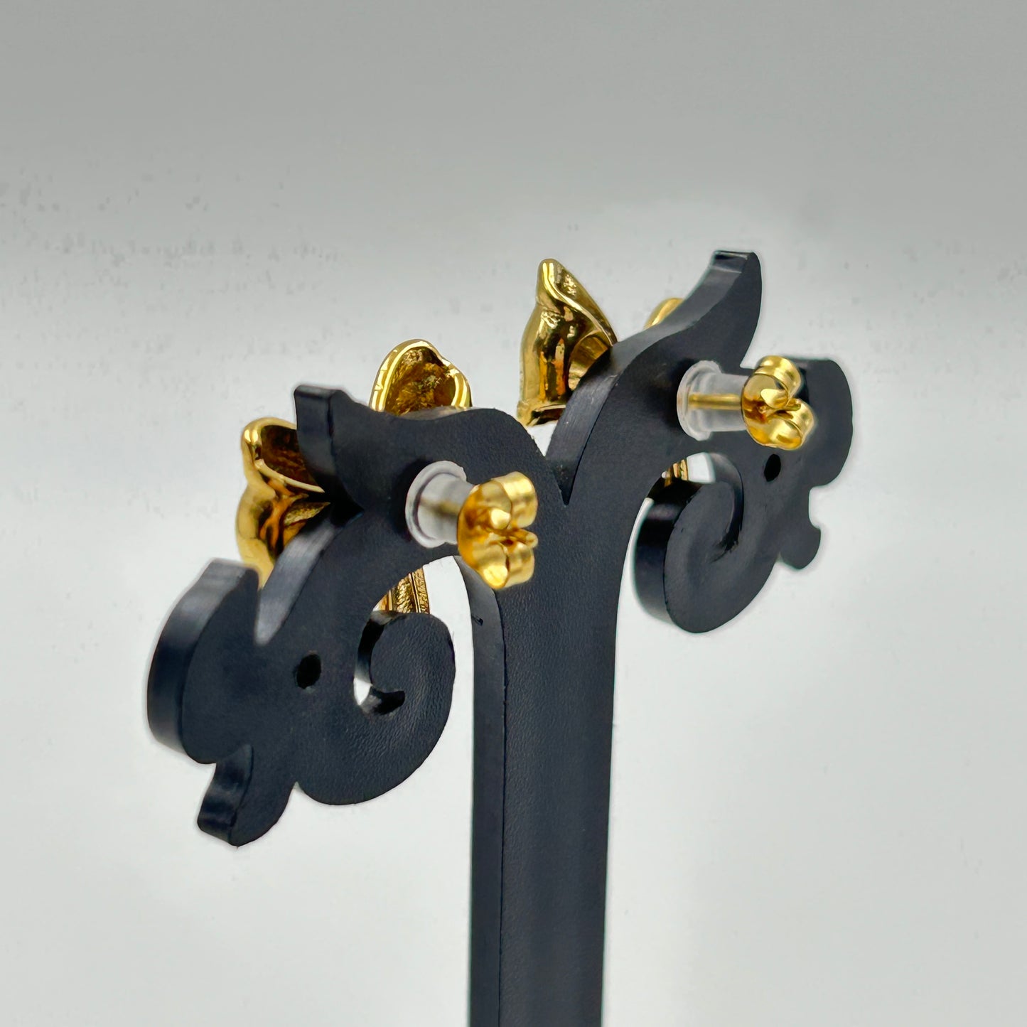 18K yellow Gold Plated Minimal BOW earrings