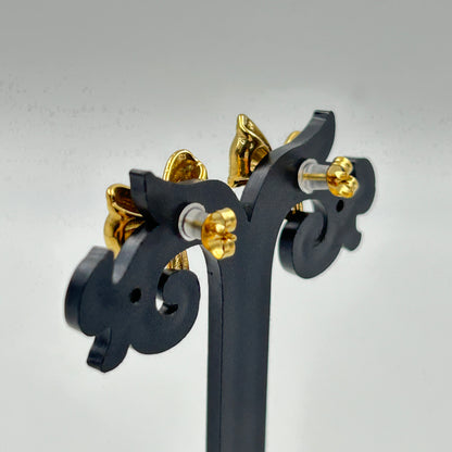 18K yellow Gold Plated Minimal BOW earrings