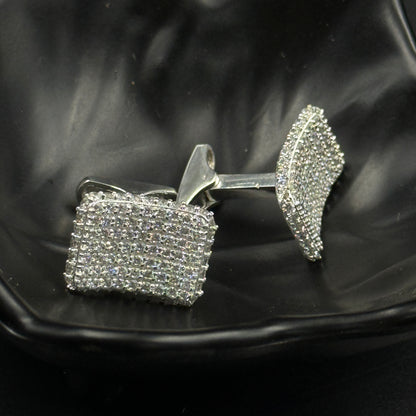 925 Sterling Silver Cufflink - White Gold Plating