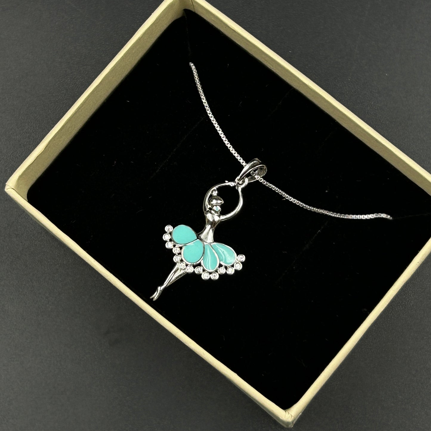 925 Silver Diamond Dancing Doll Necklace