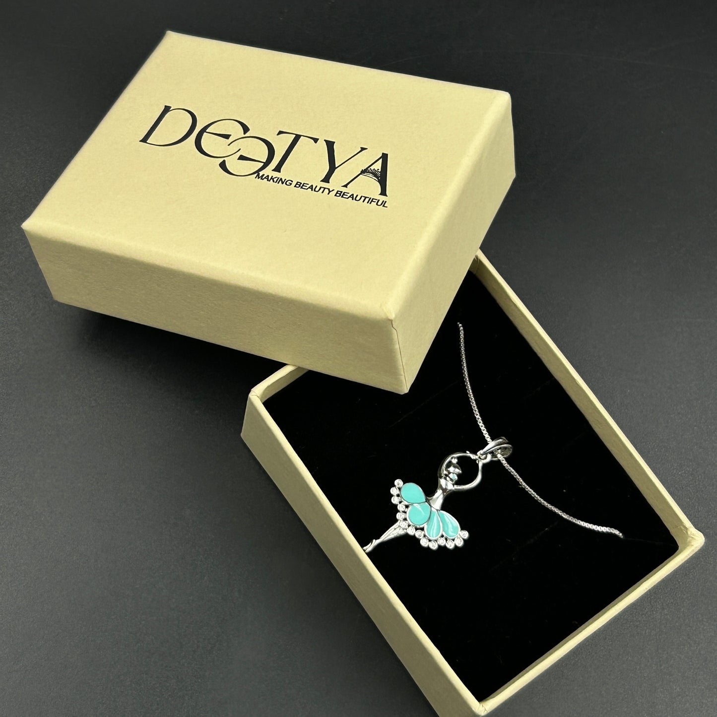 925 Silver Diamond Dancing Doll Necklace