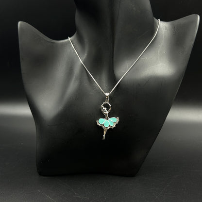 925 Silver Diamond Dancing Doll Necklace