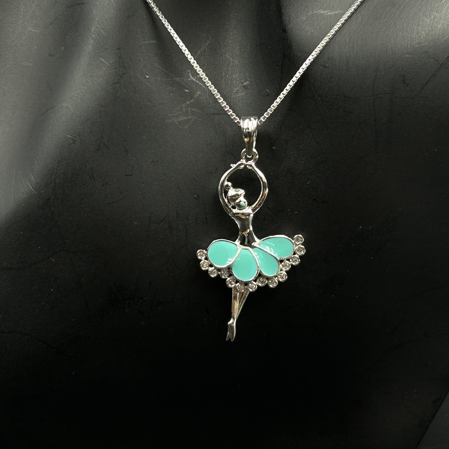 925 Silver Diamond Dancing Doll Necklace