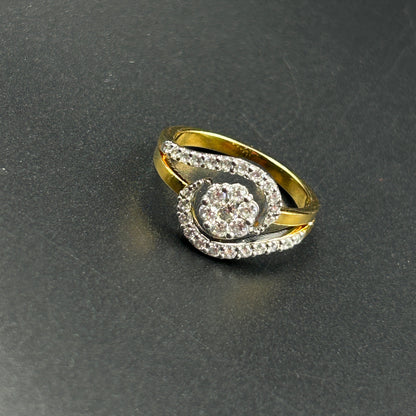 Pure Silver Yellow Gold Plated Ring