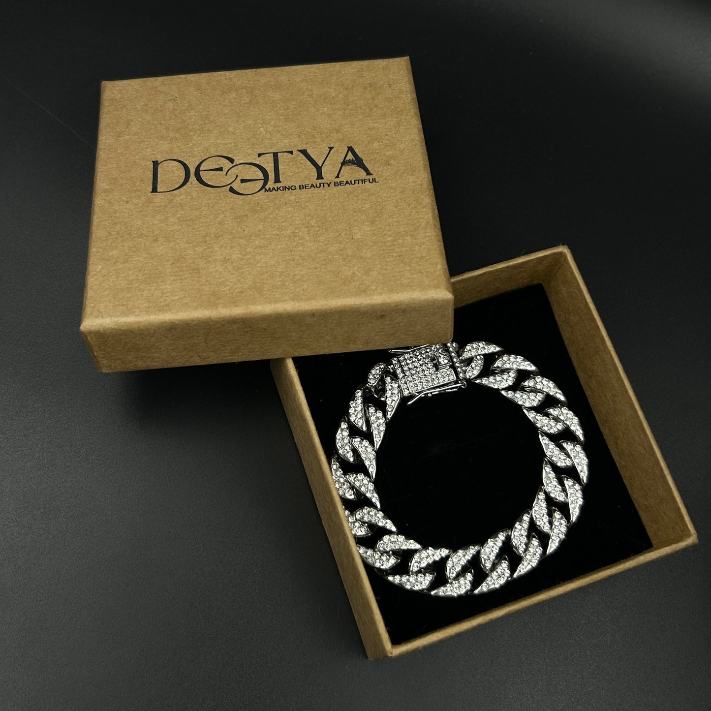 Men's Cuban Diamond Stainless Steel Bracelet