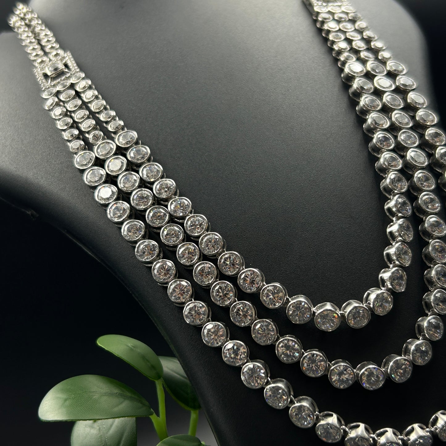 Silver Solitaire Maharani Necklace