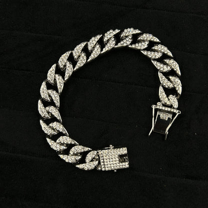Men's Cuban Diamond Stainless Steel Bracelet
