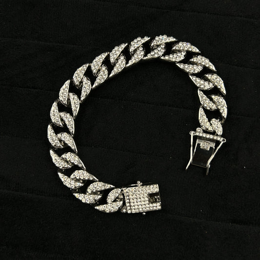 Men's Cuban Diamond Stainless Steel Bracelet