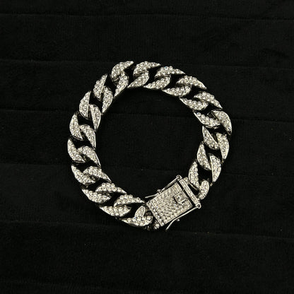 Men's Cuban Diamond Stainless Steel Bracelet