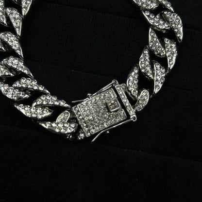 Men's Cuban Diamond Stainless Steel Bracelet
