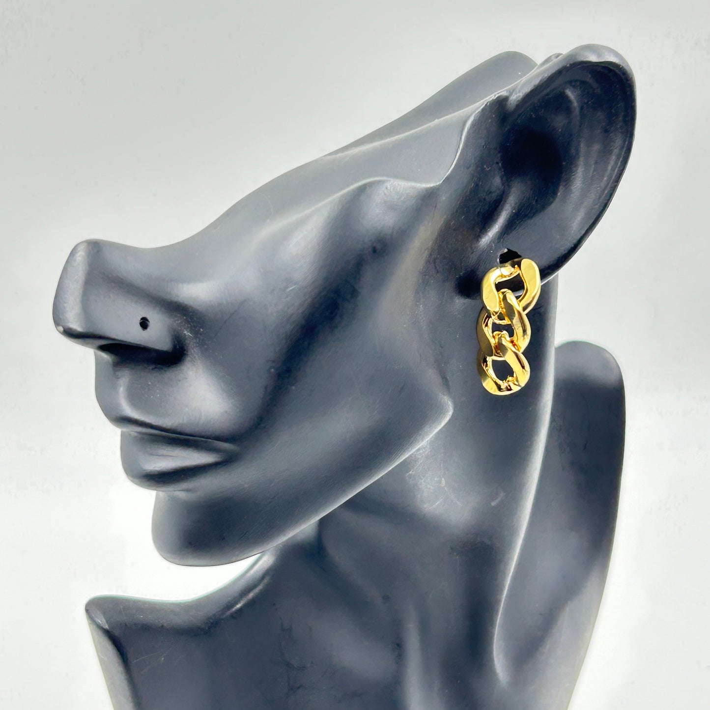18K Yellow Gold Plated Cuban Chain Earring