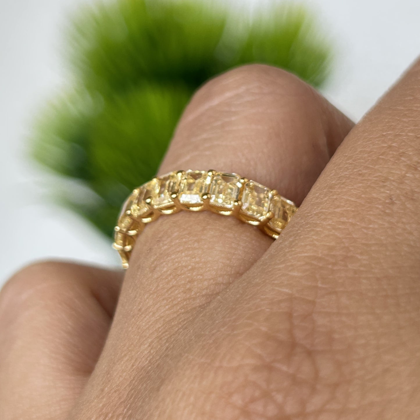 Women's Silver Band/Eternity Band - Yellow Citrine Eternity Band