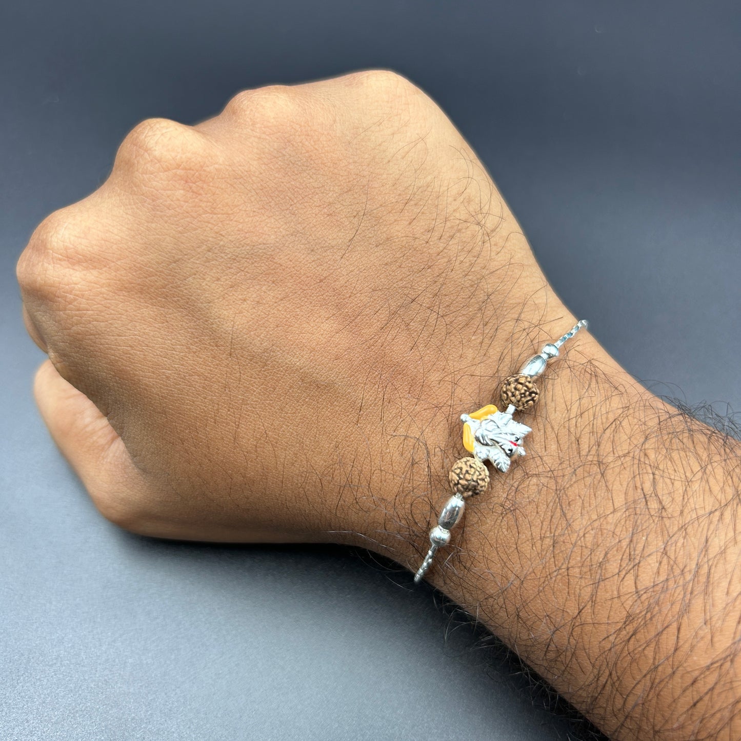 Silver Ganpati Rudraksha Rakhi