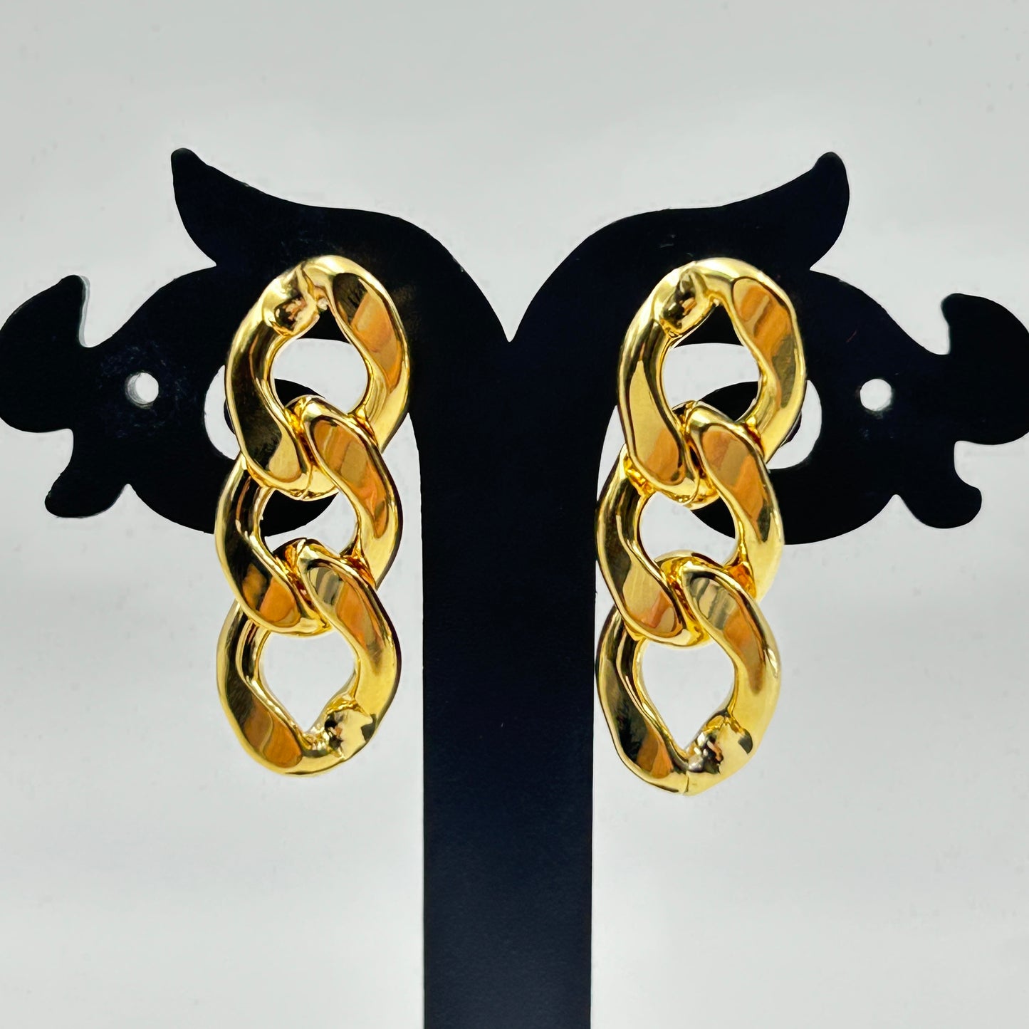 18K Yellow Gold Plated Cuban Chain Earring