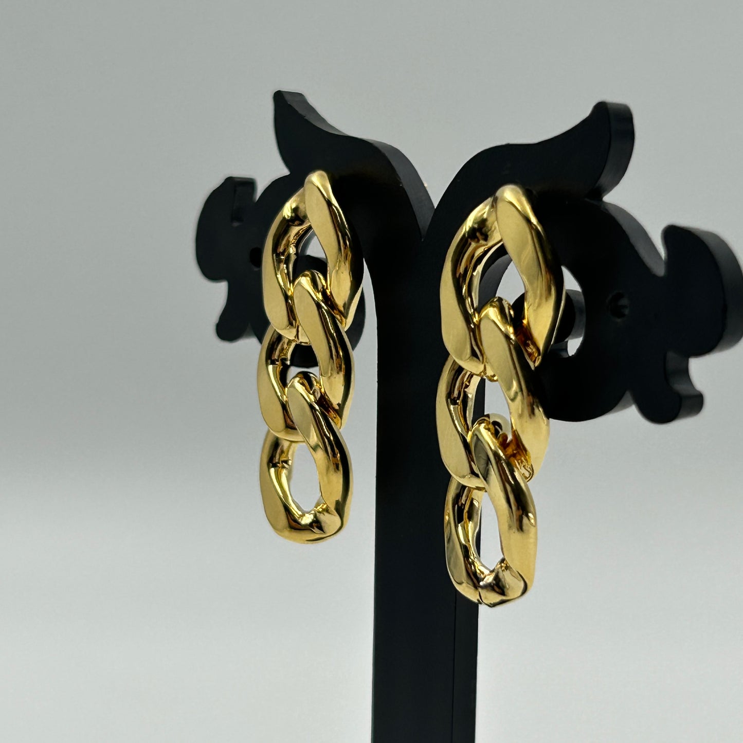 18K Yellow Gold Plated Cuban Chain Earring
