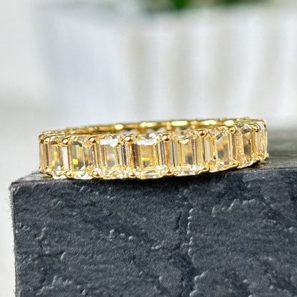 Women's Silver Band/Eternity Band - Yellow Citrine Eternity Band